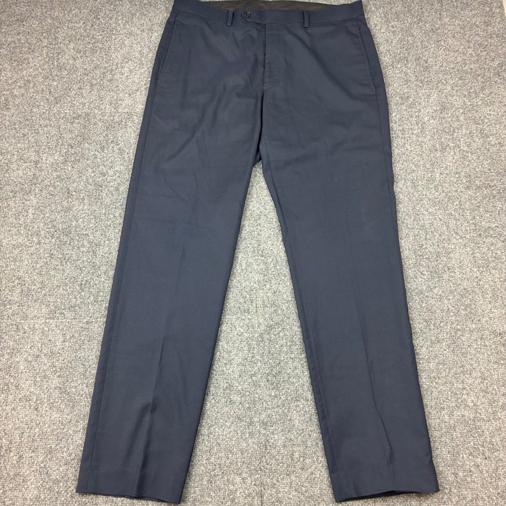 Lauren Ralph Lauren Mens Size 35x31 Navy Blue Dress Pants Flat Front Trousers